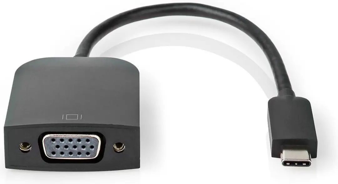 Nedis CCGP64852BK02 USB-C naar VGA Adapter - 1920x1200 - 5 Gbps - 20cm - Zwart