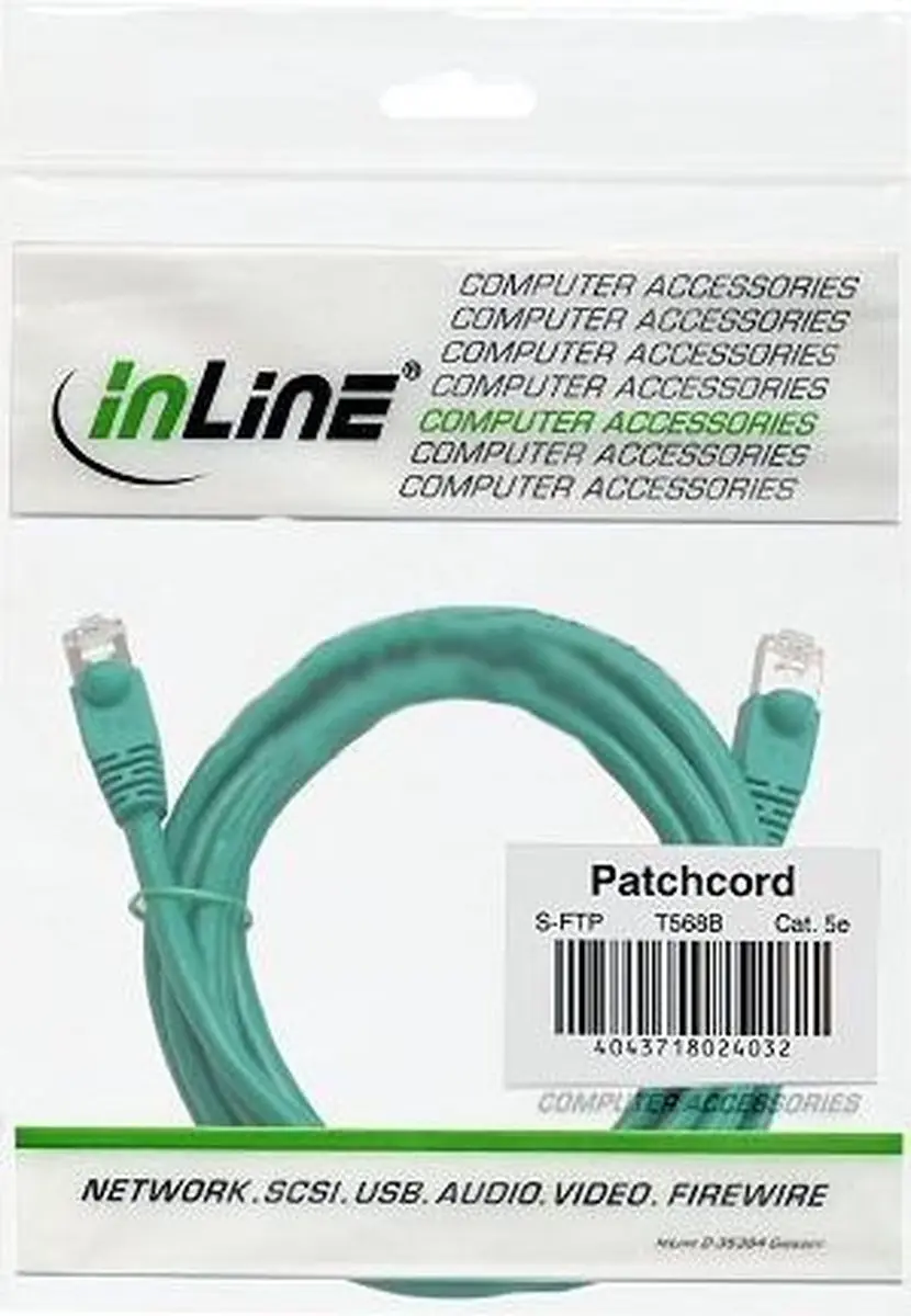 InLine Patchkabel SF/UTP Cat.5e Groen 3m