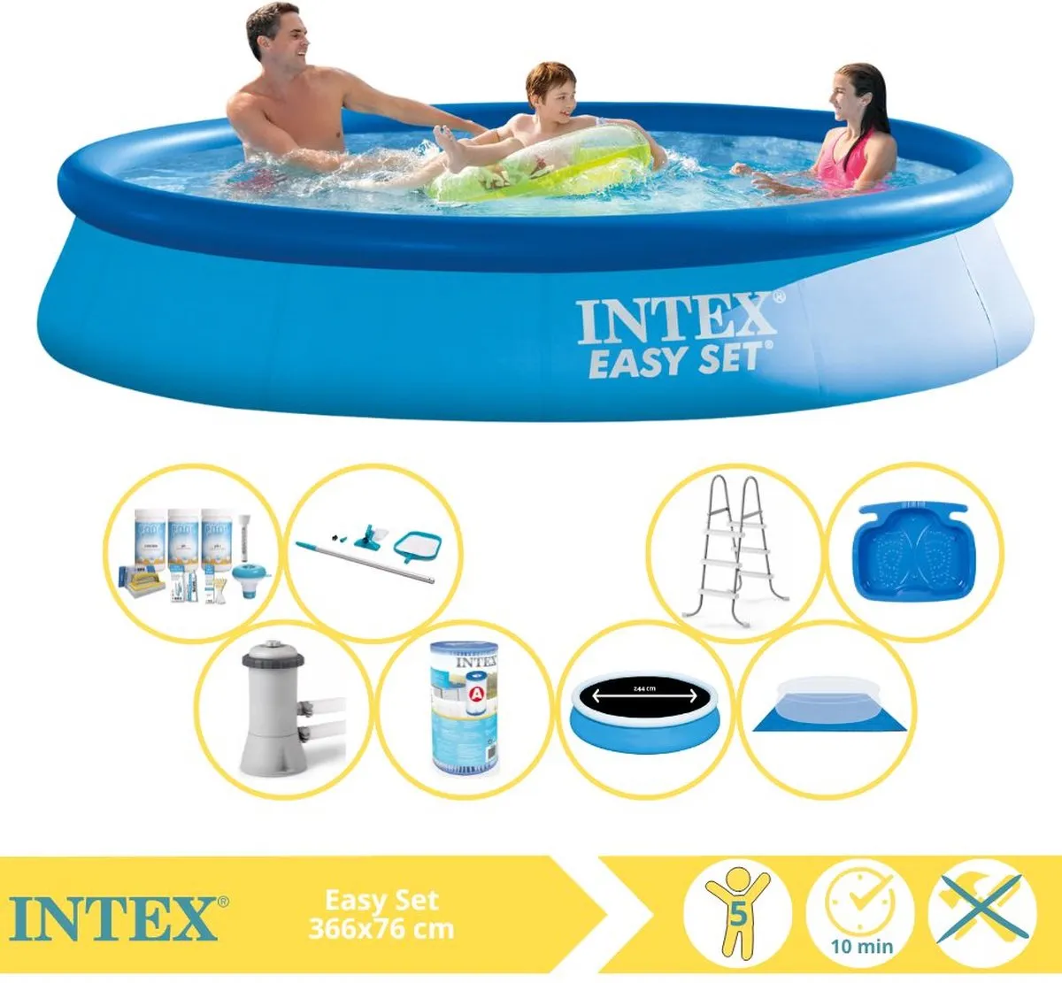 Intex Easy Set 28132GN Opblaaszwembad 366x76cm