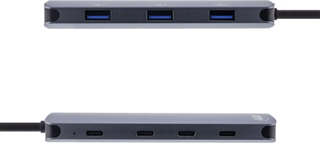 InLine USB-C Hub 3x USB-A + 4x USB-C - 10 Gbps - Grijs