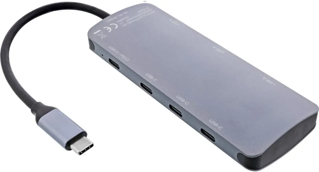 InLine USB-C Hub 3x USB-A + 4x USB-C