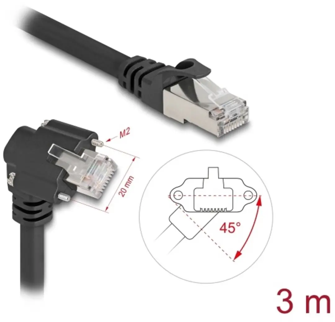 Delock GigE Camera Kabel RJ45 45°/90°