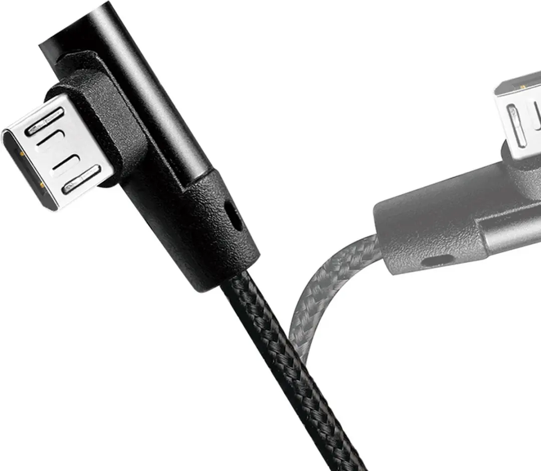 Logilink CU0142 USB A naar Micro USB B Hoekkabel 1m - Zwart - afbeelding 6 van 6