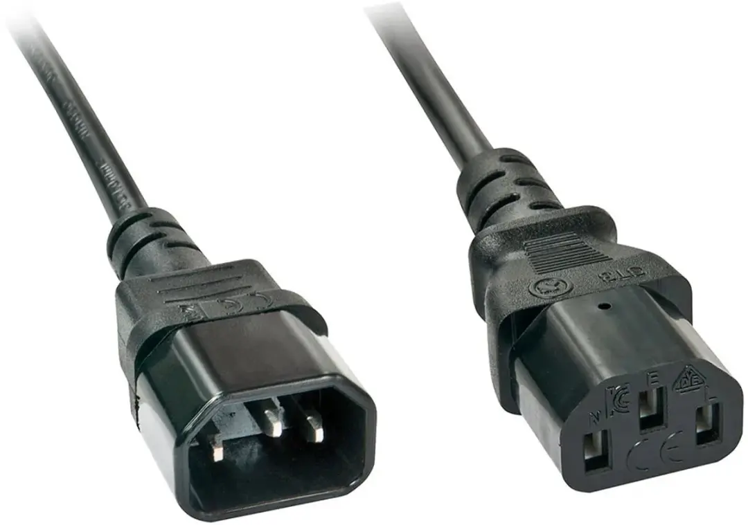Lindy IEC C13 naar C14 Stroomverlengkabel 3m - Zwart
