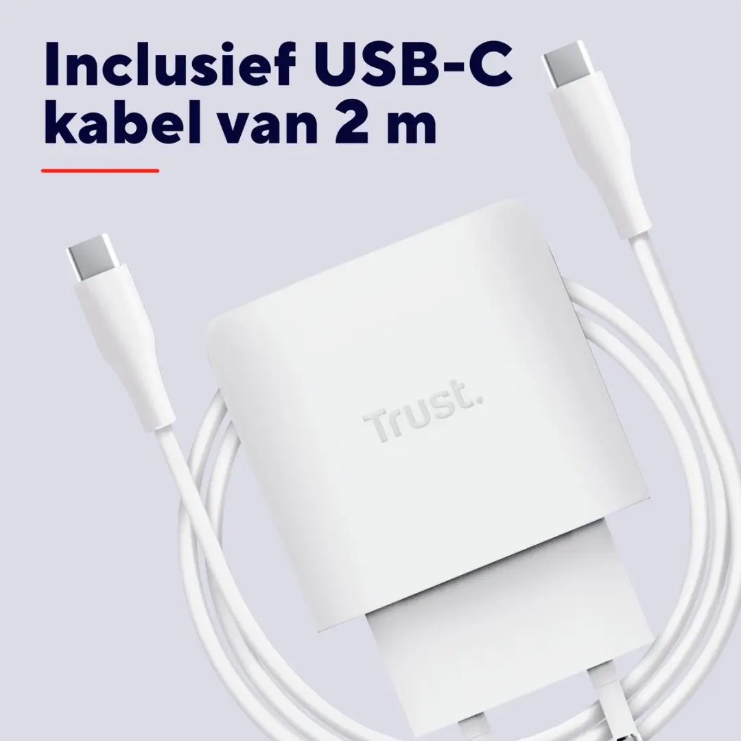 Trust Maxo GaN Oplader 65W - 2 Poorten - Wit