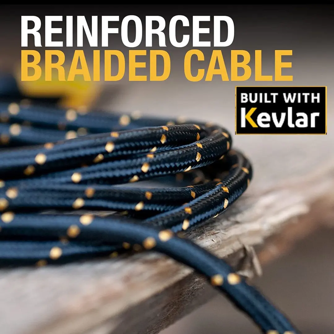 DeWalt 100W USB-C naar USB-C kabel 183cm - Geel/Zwart