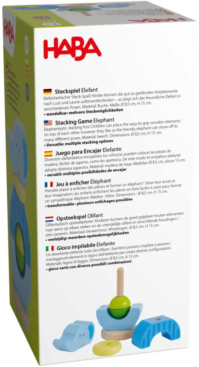 Haba Opsteekspel Olifant - 6 Stuks - Multicolor