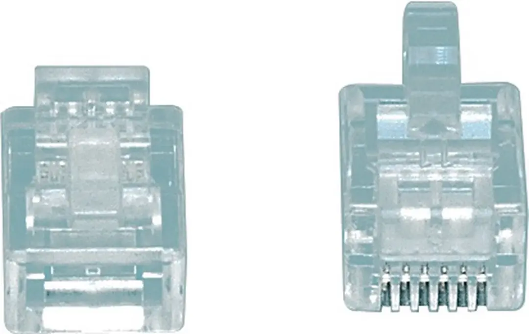 Goobay RJ12 6P6C Krimpconnectoren - 10 Stuks Transparant