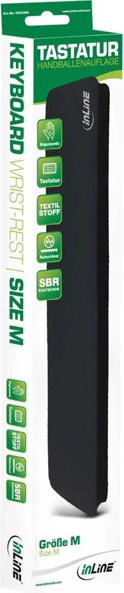 InLine Premium Polsondersteuner Toetsenbord - Zwart