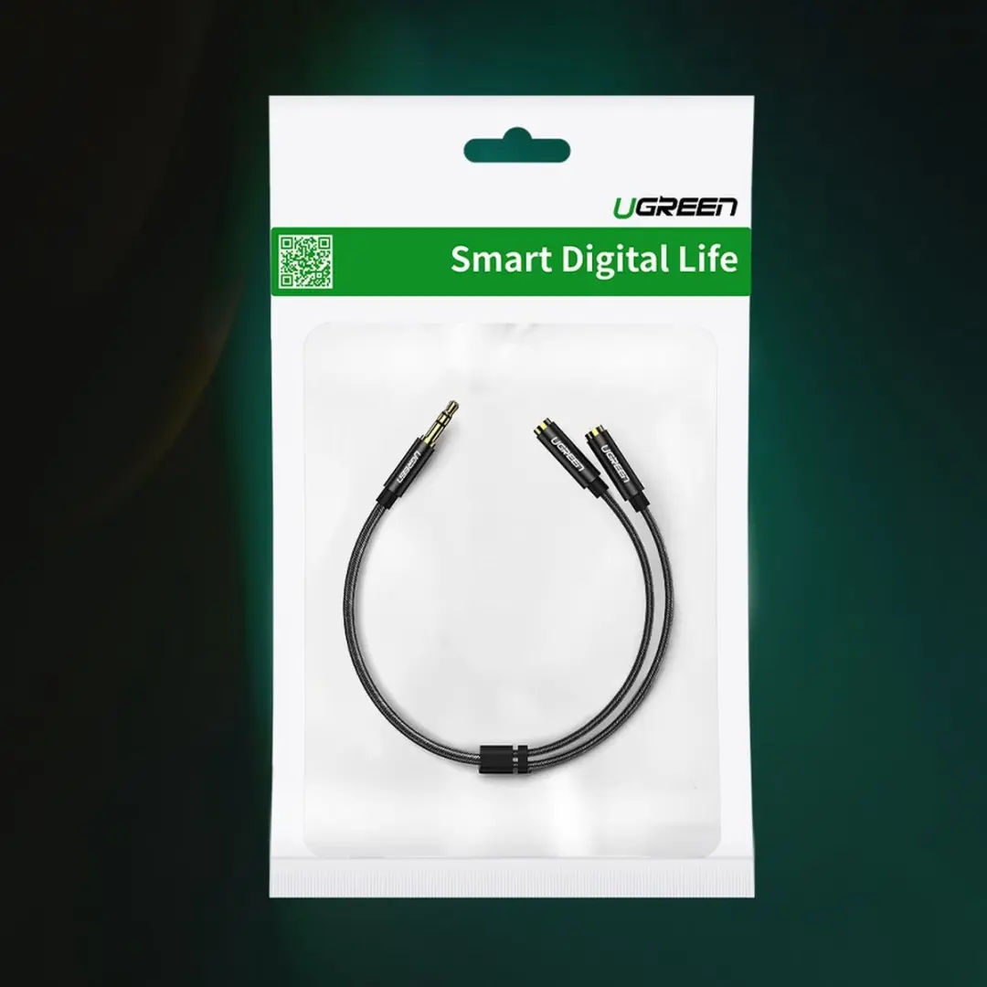 UGREEN Koptelefoon Splitter 20cm - 1x M naar 2x V