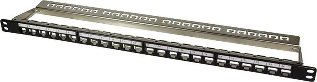 Logilink 19" Patch Panel 0,5U 24 Keystone - Zwart - afbeelding 3 van 4