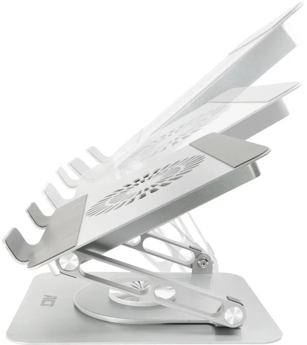 ACT Laptopstandaard AC8106 360° - Ventilator - Hoogte verstelbaar - Grijs