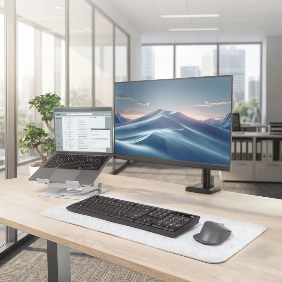 ACT Laptopstandaard AC8106 360° - Ventilator - Hoogte verstelbaar - Grijs