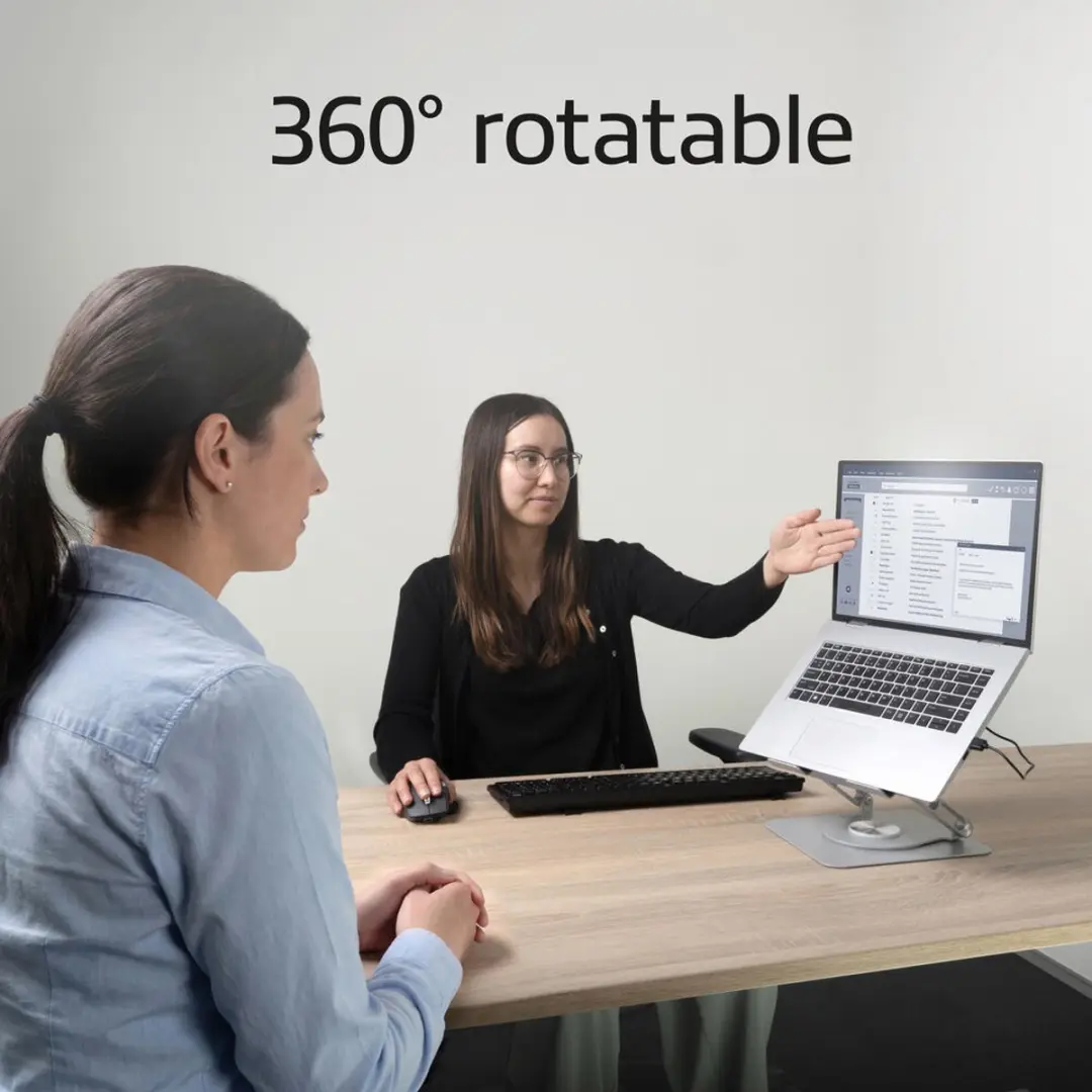 ACT Laptopstandaard AC8106 360° - Ventilator - Hoogte verstelbaar - Grijs