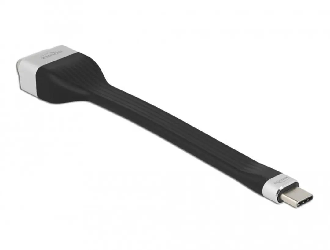 Delock USB Type-C naar VGA Kabel 13cm - Zwart/Zilver