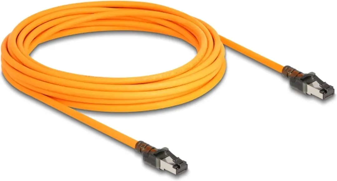 Delock RJ45 Netwerkkabel Cat.6A S/FTP 7.5m - USB Type-C Poortvinder - Oranje