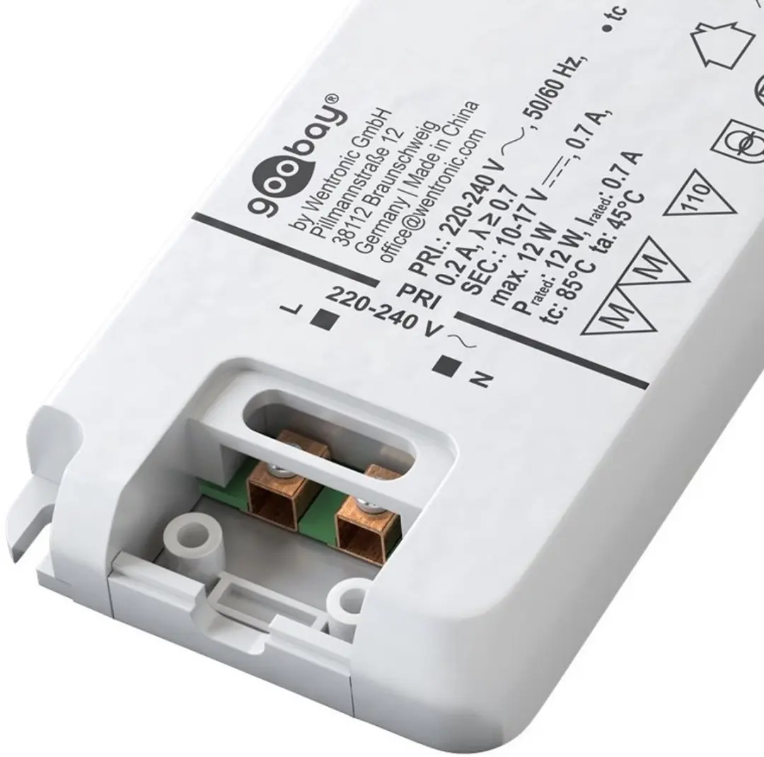 Goobay LED-transformator 65583 - 7-12W - Wit/ Groen