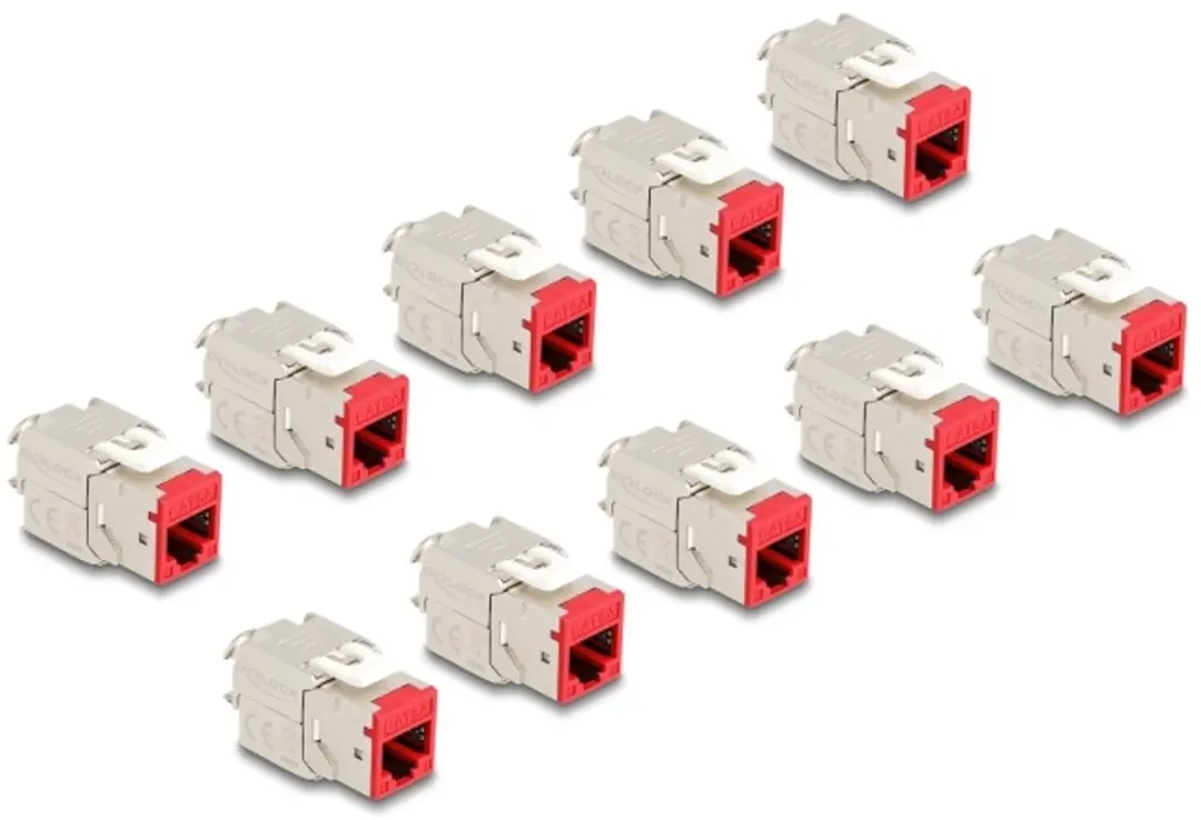 Delock Keystone RJ45 LSA Cat.6A Rood