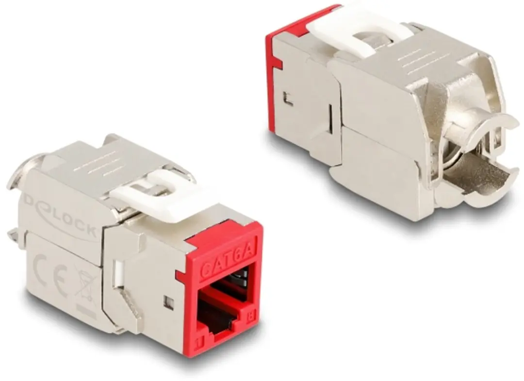 Delock Keystone RJ45 LSA Cat.6A Rood - 10 Stuks