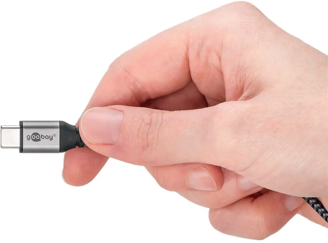 Goobay USB-C Gevlochten Kabel - Zwart