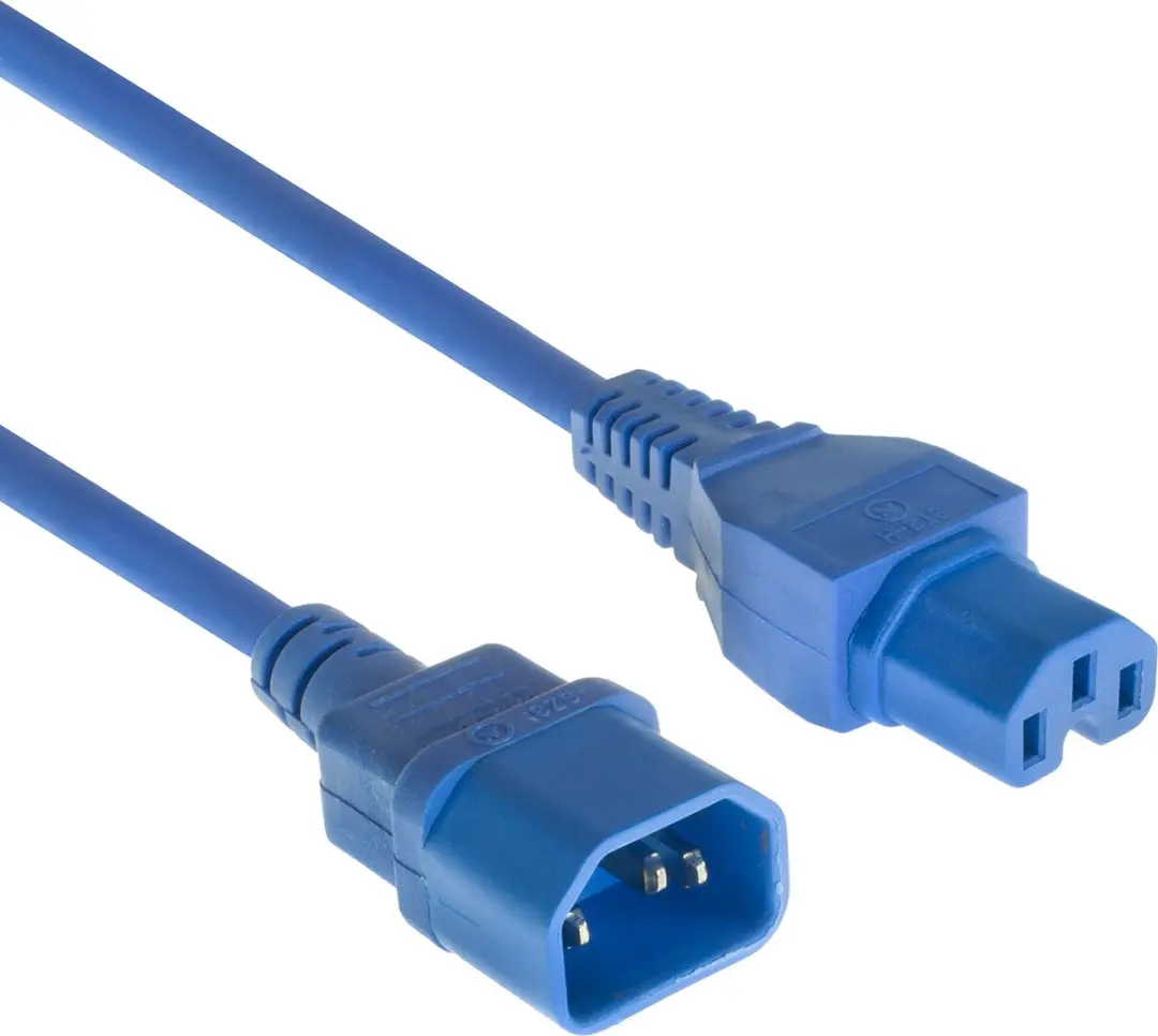 ACT AK5337 Netsnoer C14-C15 - Blauw 3m