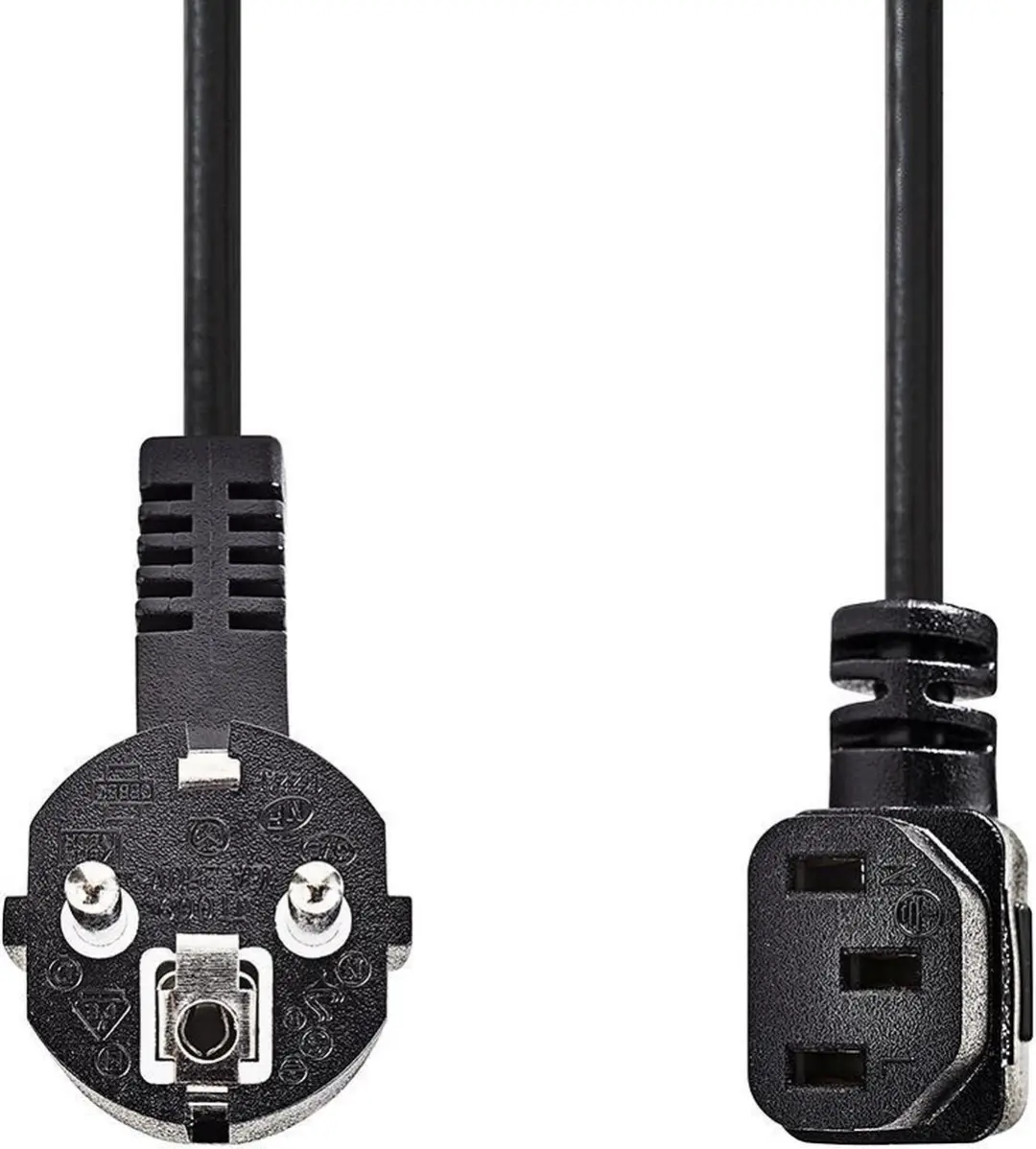 Nedis Stroomkabel CEGT10020BK30 Type F 90° - 3m - Zwart