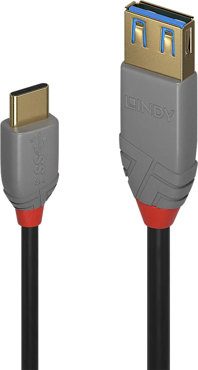 Lindy 36895 USB 3.2 Gen1 USB-A naar USB-C Kabel 0,15m