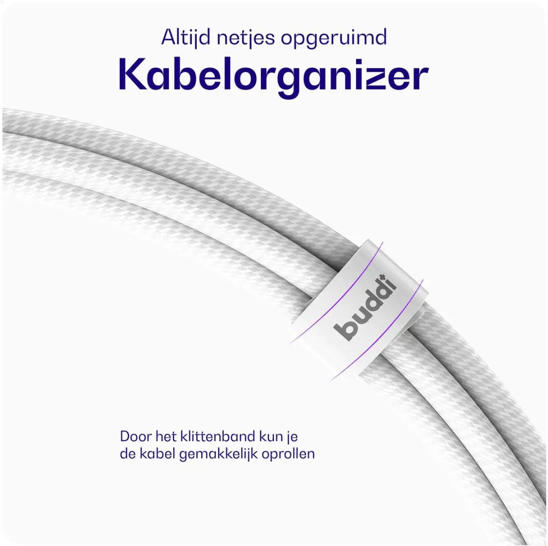 Buddi Flex USB-A naar Lightning Kabel 12W 1M - Wit