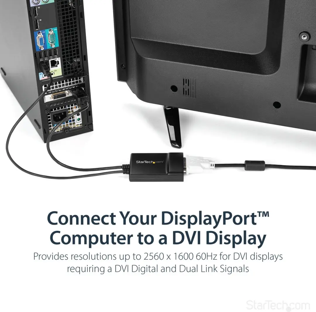Startech DP2DVID2 DisplayPort naar DVI Adapter - Zwart