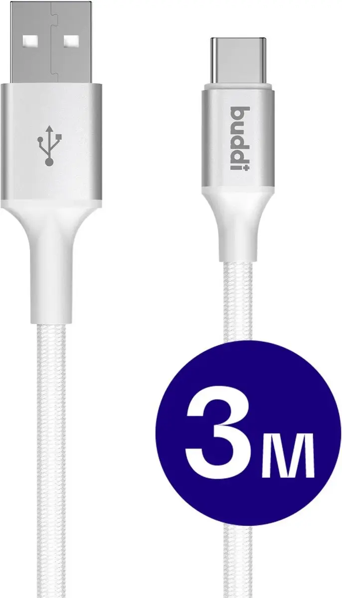 Buddi Flex USB-A naar USB-C Kabel 12W 3m