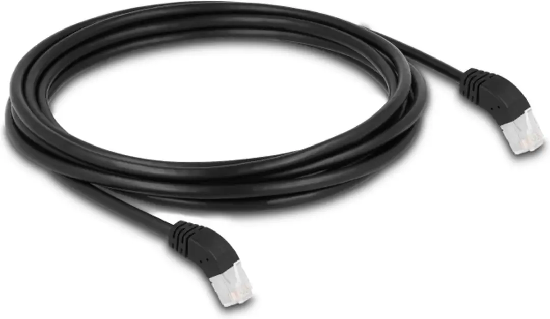 Delock Cat.6A S/FTP RJ45 Kabel 45° - 5m - Zwart
