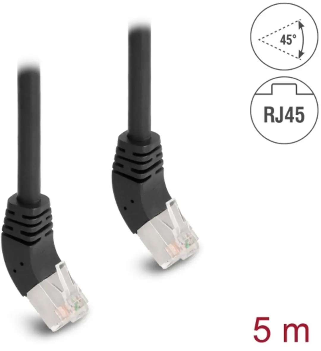 Delock Cat.6A S/FTP RJ45 Kabel 45°