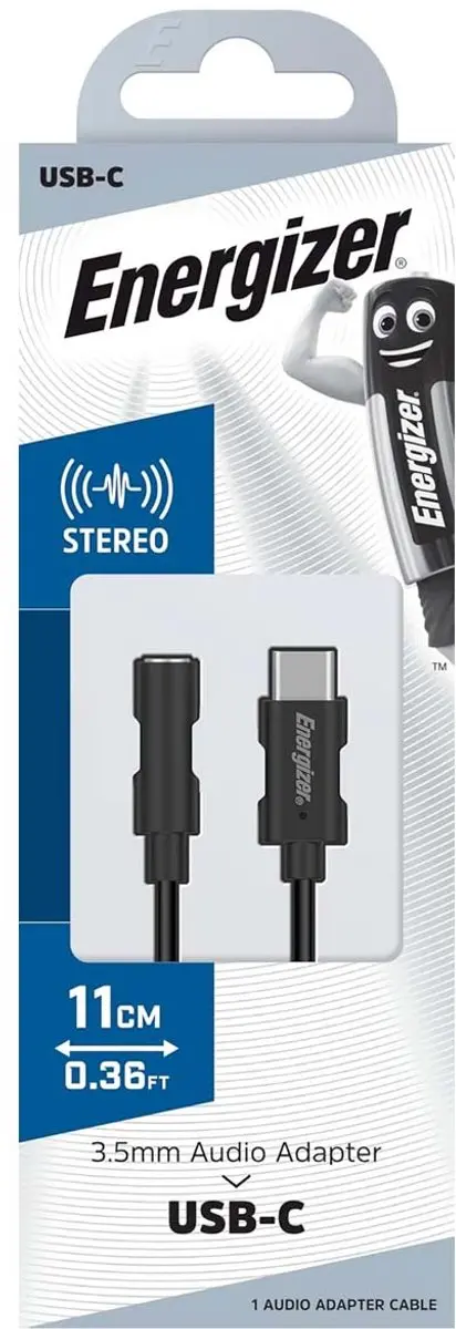 Energizer C112CABK Audio-adapter USB-C naar Jack 3.5mm - Zwart - afbeelding 3 van 5