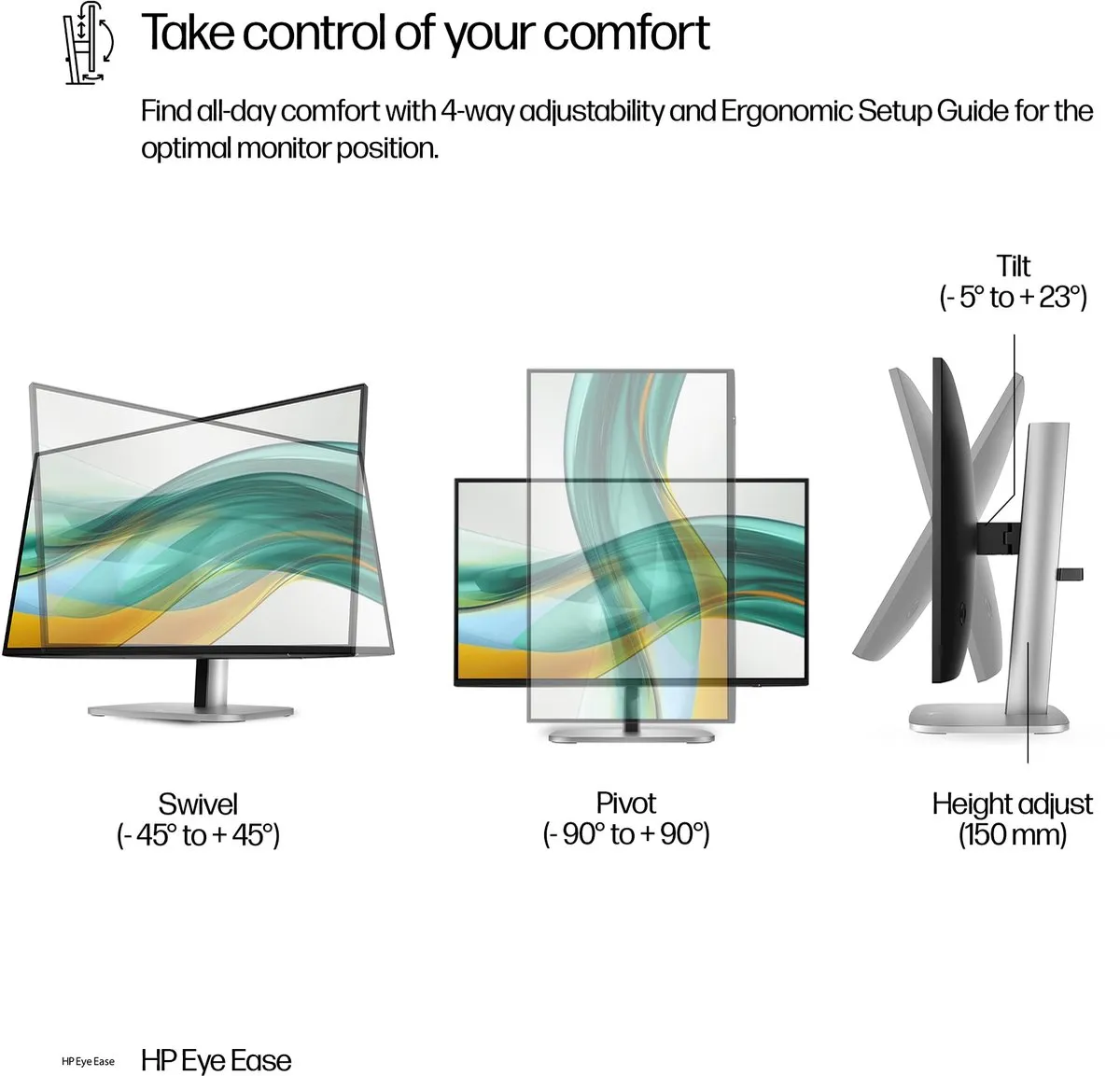 HP Series 5 Pro 524pf 23,8 inch FHD Monitor - Zwart/Zilver