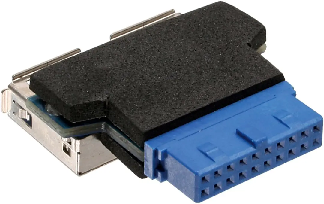 InLine USB 3.0 Adapter 2x A naar Pin - Zwart/Blauw