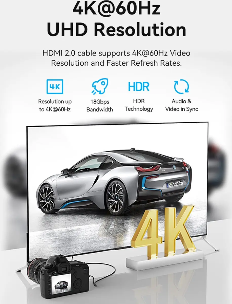 Vention AGIBF HDMI Kabel Micro naar Standaard 1m - Zwart