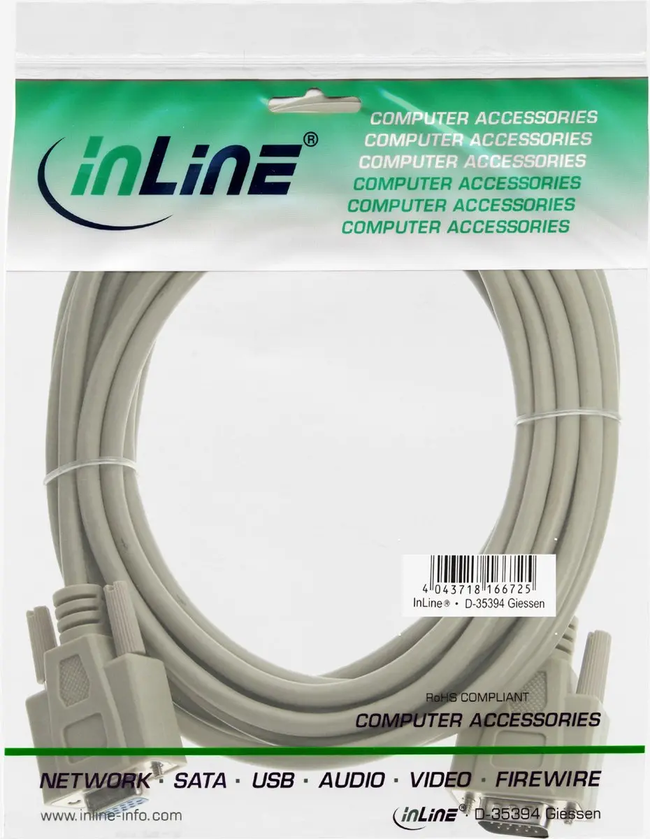 InLine VGA Kabel 1m - Geel