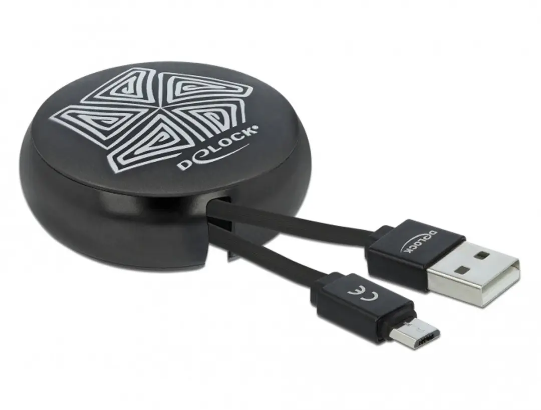 Delock USB Retractable Kabel Type-A naar Micro-B