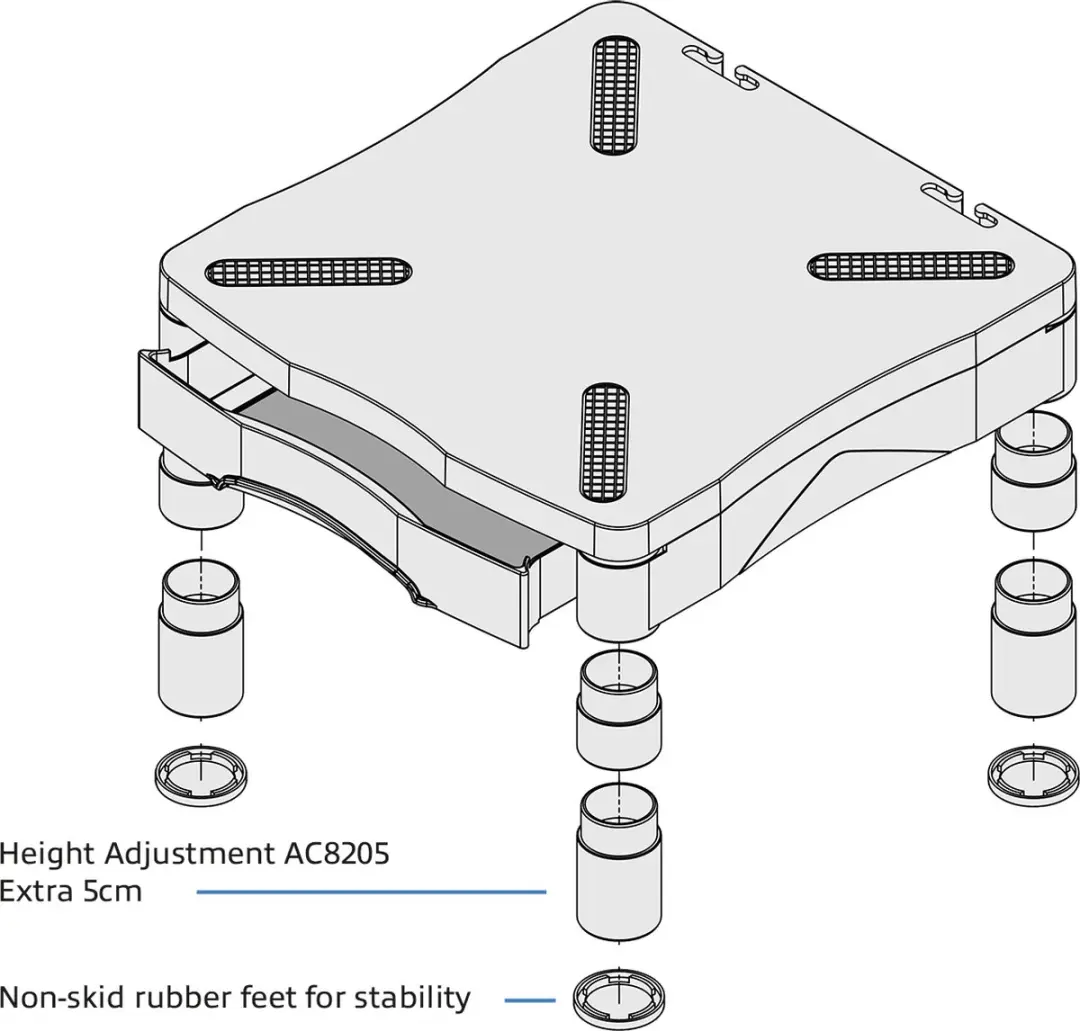 ACT AC8205 Extra Poten 4 Stuks - 5cm Zwart - afbeelding 6 van 6