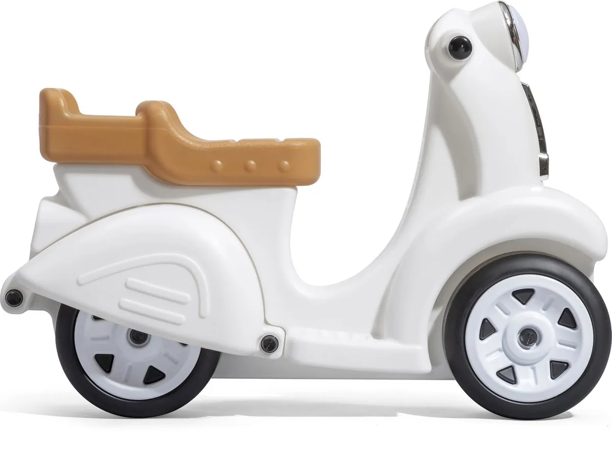 Step2 Ride Along Scooter 420700 - Vintage-stijl Scooter - 12cm Wielen - Wit/Bruin