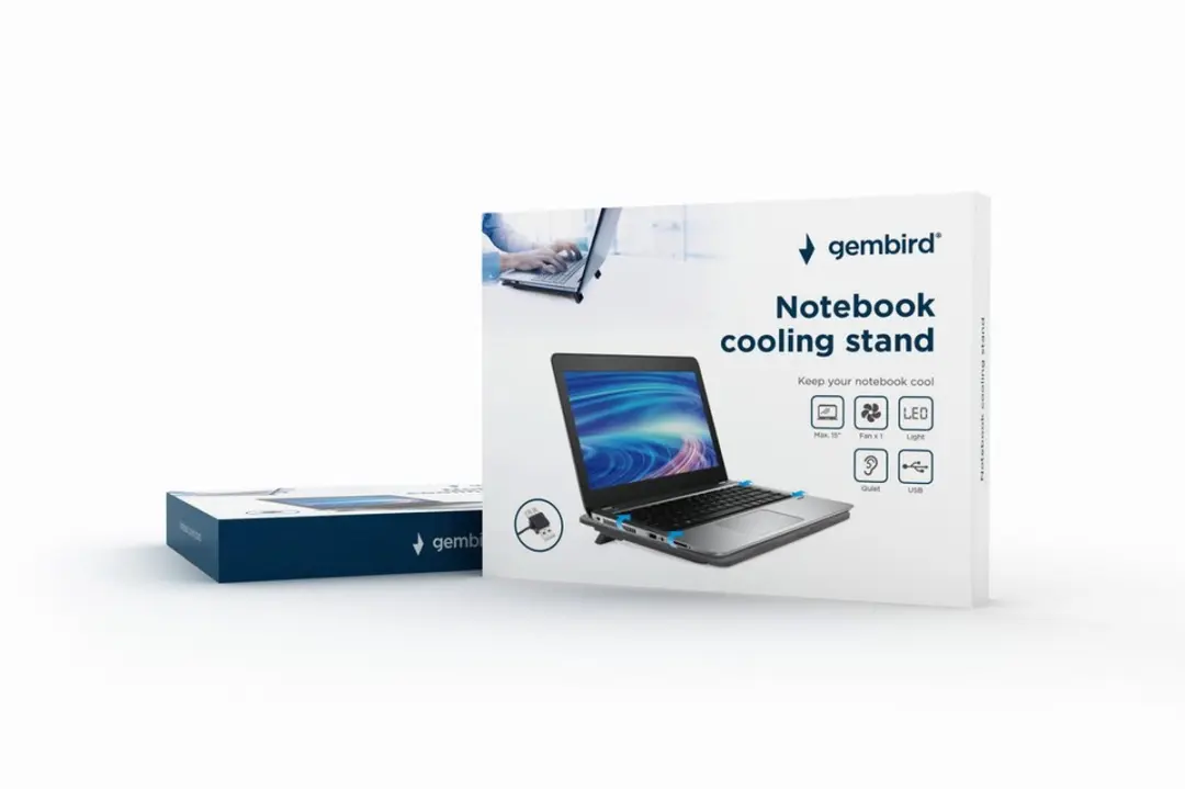 Gembird NBS-1F15-04 Notebookstandaard Koeler - 13-15 Inch - Zwart
