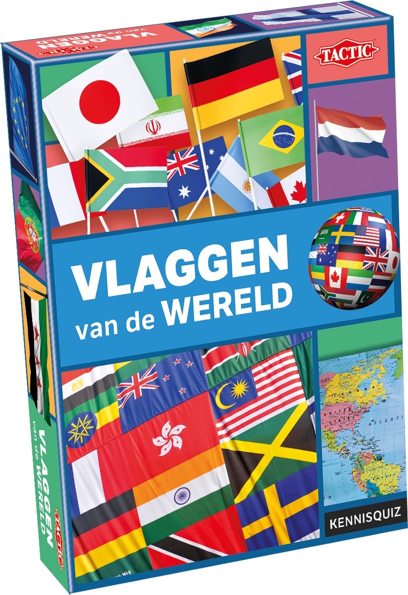 Tactic Vlaggen van de Wereld – Educatief spel – Leer de verschillende wereldvlaggen – 200 Kaarten – Inclusief wereldkaart