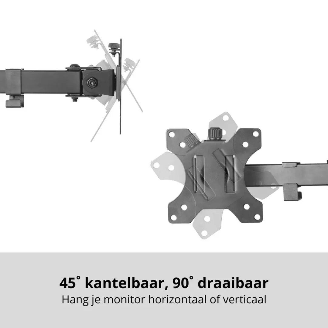 Deltaco GAM-040 Monitorarm - 2 Schermen 13-32" - Zwart - afbeelding 6 van 6