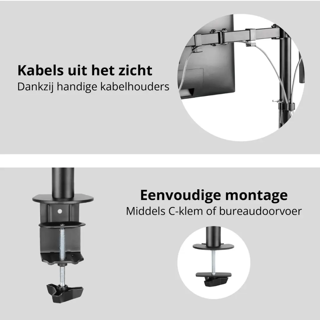 Deltaco GAM-040 Monitorarm - 2 Schermen 13-32" - Zwart