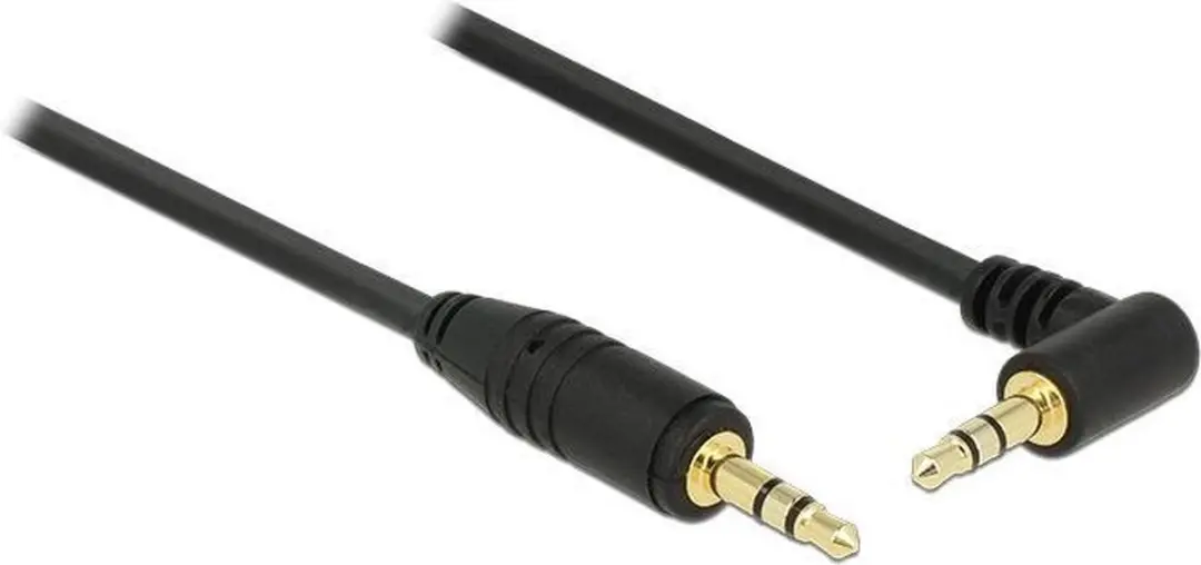 Delock 3,5mm Jack Stereo Audiokabel - Haaks - 5m - Verguld/Zwart
