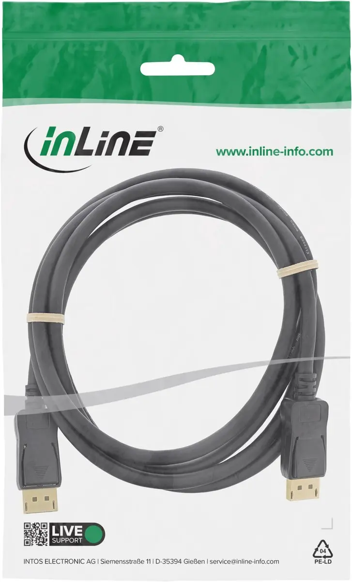 InLine Premium DisplayPort Kabel 1.2 - 0,5m - 4K 60Hz