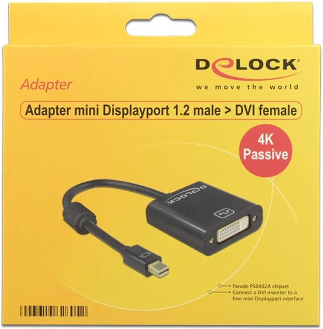 Delock Mini DisplayPort naar DVI Adapter 1920x1200 - 0,2m - Zwart