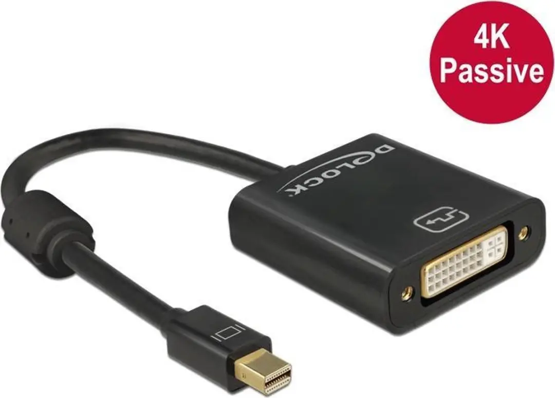 Delock Mini DisplayPort naar DVI Adapter 1920x1200 - 0,2m - Zwart