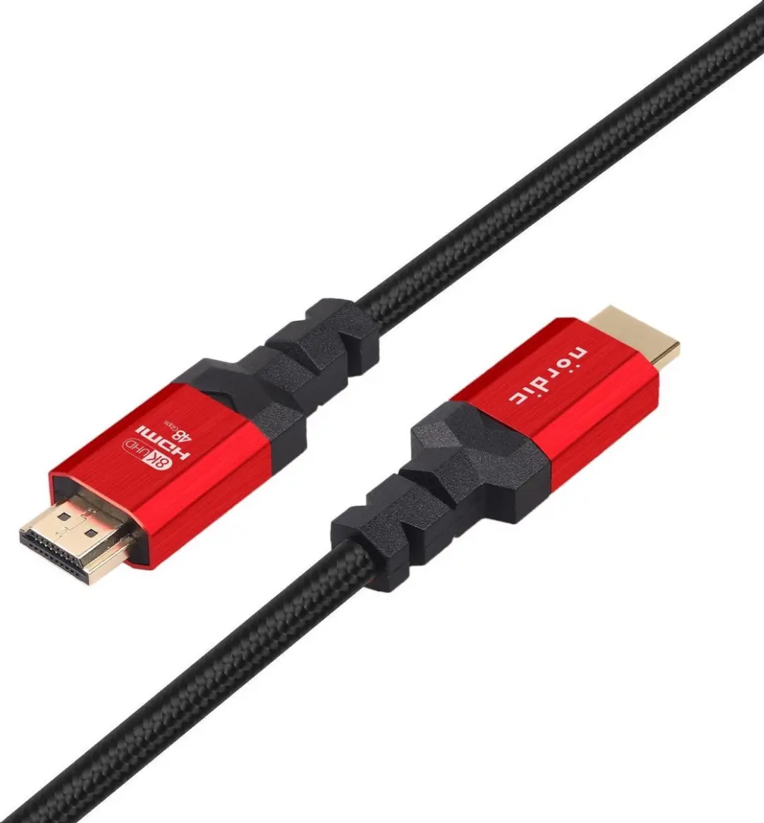 NÖRDIC HDMI-N1053 HDMI 2.1 Kabel 8K - 5m - Zwart/Rood