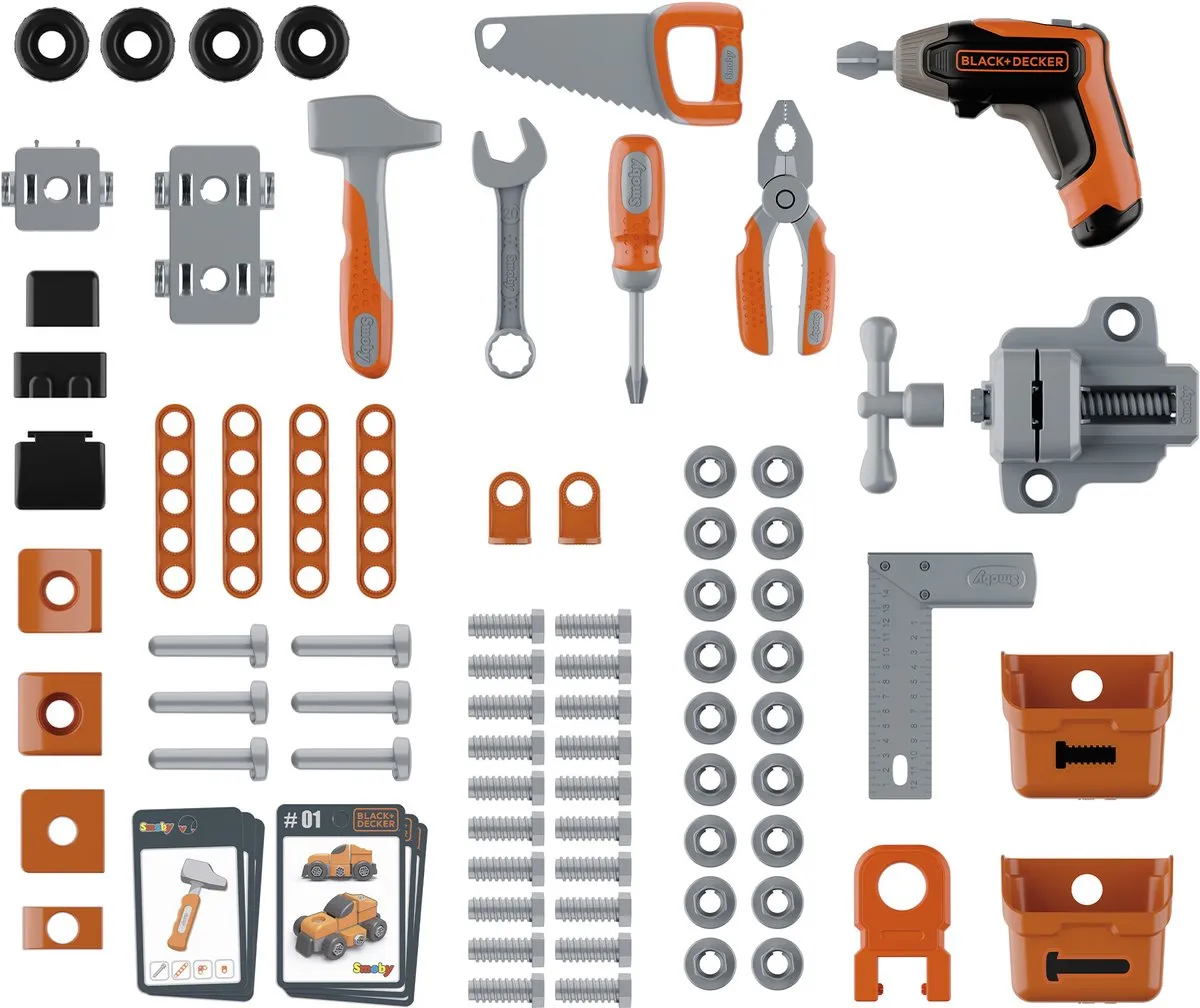 Smoby Black & Decker Pro Speelgoedwerkbank - Bouwset - 7 Gereedschappen
